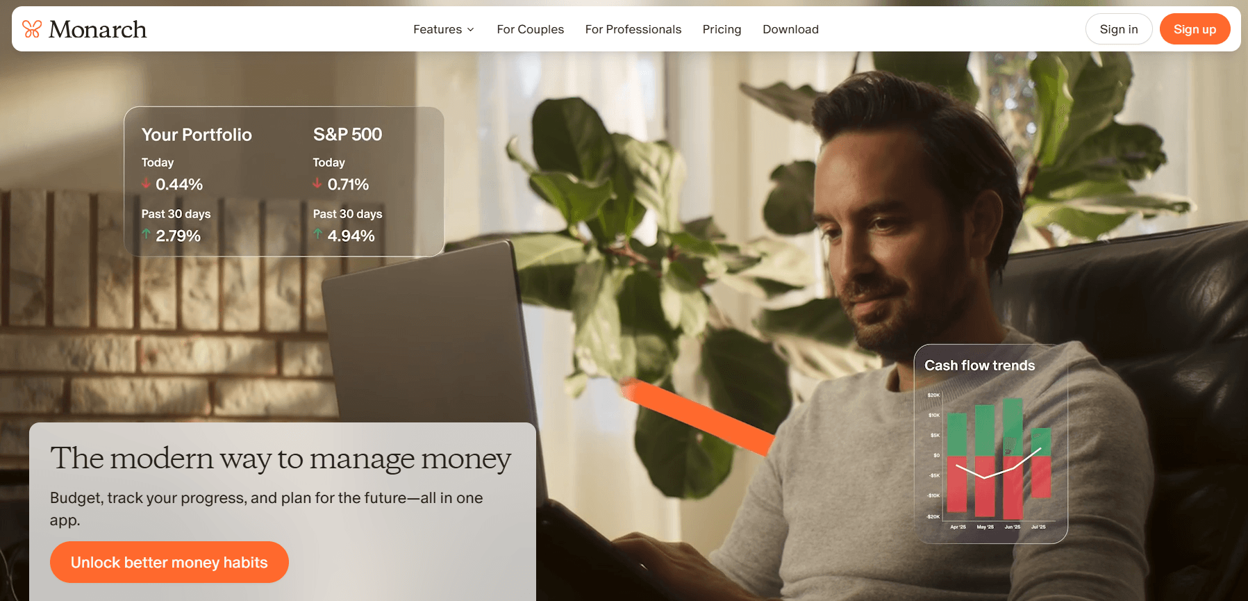 Monarch Money financial dashboard app